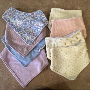 NWOT- Floral and Pastel Baby Bandana Bib Set